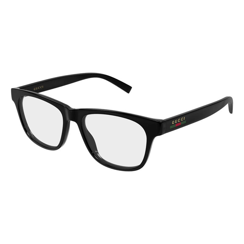 Gucci Eyeglasses Square Full Rim, Black Frame and Clear Demo Lens Lens GG2108O001