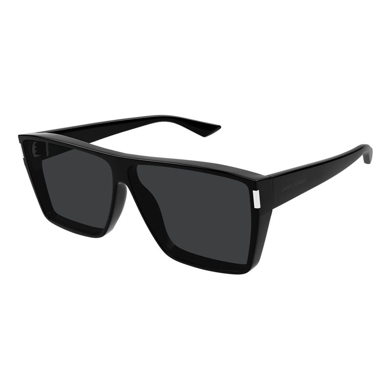 Saint Laurent Sunglasses Square Full Rim, Black Frame and Dark Grey Lens SL756001