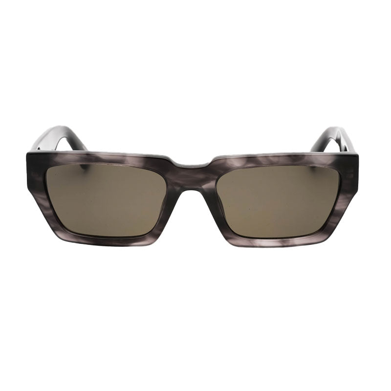 Moschino Sunglasses Rectangle Full Rim, Grey Horn Frame and Grey Lens MOS166/S02W8IR
