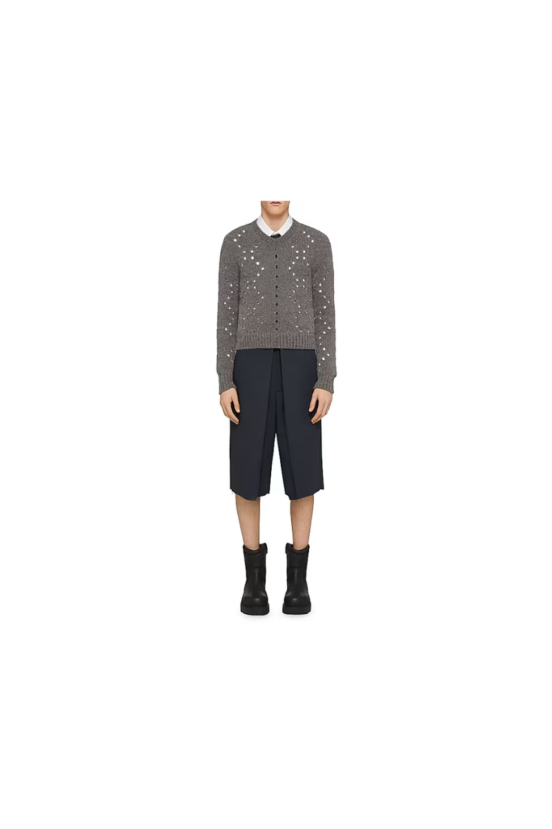 Givenchy Short V Neck Sweater_Medium Grey