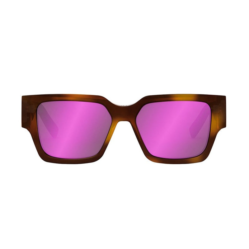 Dior Sunglasses Square Full Rim, Brown Havana Frame and Pink Mirrored Lens CDSU26N7
