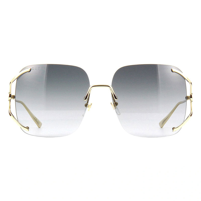 Gucci Sunglasses Square Rimless, Gold Frame and Grey Gradientn Lens GG0646S001