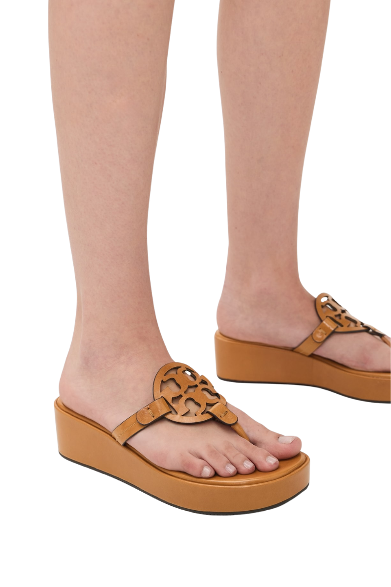 Tory Burch Miller Wedge Sandal 25Mm Ginger Shortbread 159829200