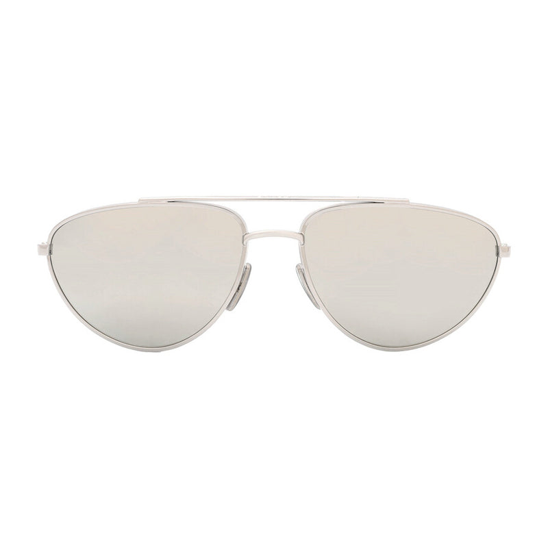 Celine Sunglasses Aviator Full Rim, Shiny Palladium Frame and Smoke Mirror Lens CL40077U16C