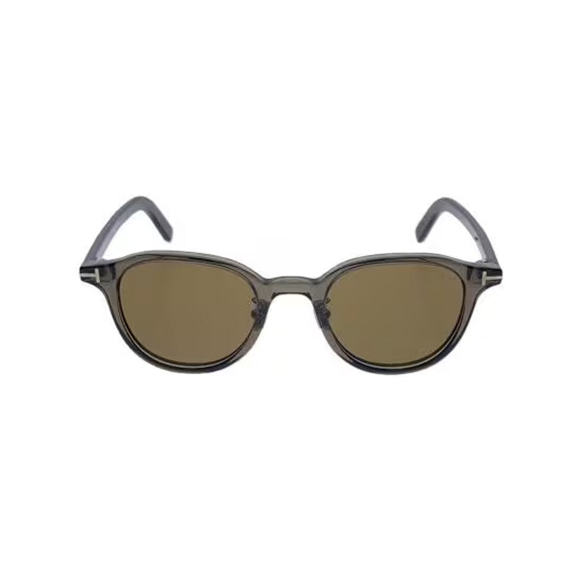 Tom Ford Sunglasses Round Full Rim, Transparent Grey Frame and Roviex Lens FT0977-D20J