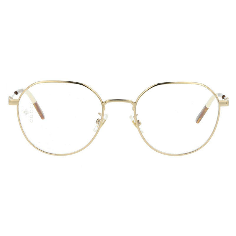 Gucci Eyeglasses Oval Full Rim, Shiny Gold Frame and Clear Demo Lenses Lens GG0684O001