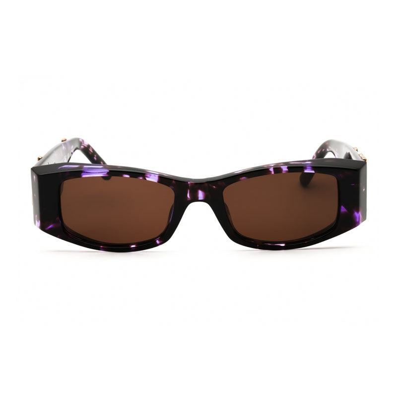 Palm Angels Sunglasses Rectangle Full Rim, Havana Purple Frame and Brown Lens PERI007ANGEL3464