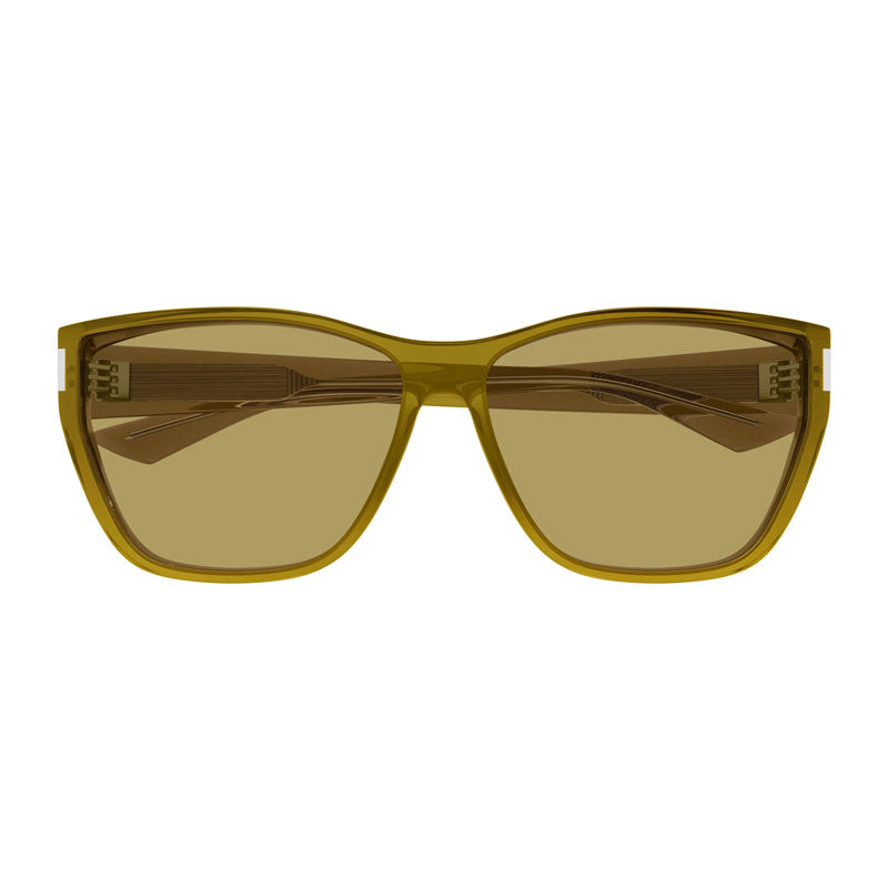 Saint Laurent Sunglasses Cat Eye Full Rim, Transparent Ocra Frame and Brown Lens SL758004