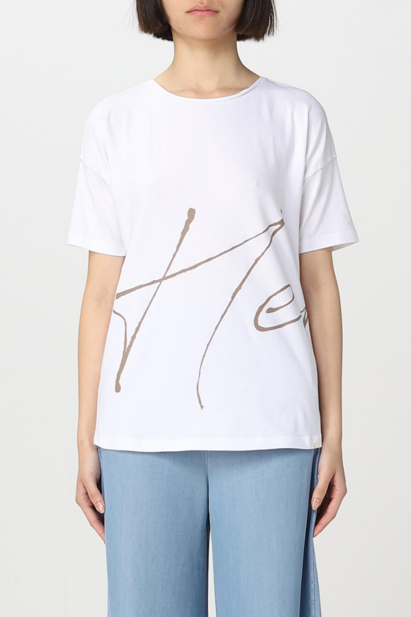 Herno Women T-Shirt Jg000178D-52009 Open White