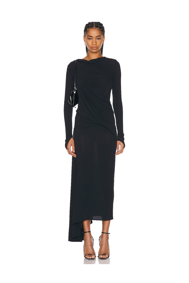 Givenchy Draped Asimetrical Dress_Black