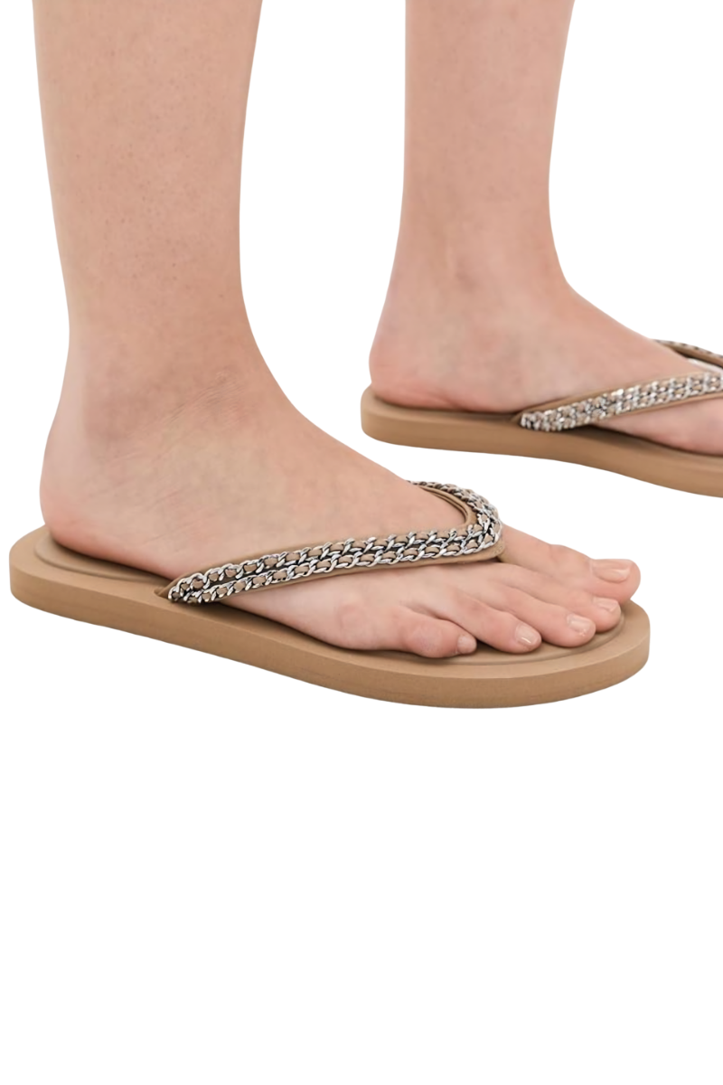 Tory Burch Kira Chain Flip?flop Almond Flour 181739238