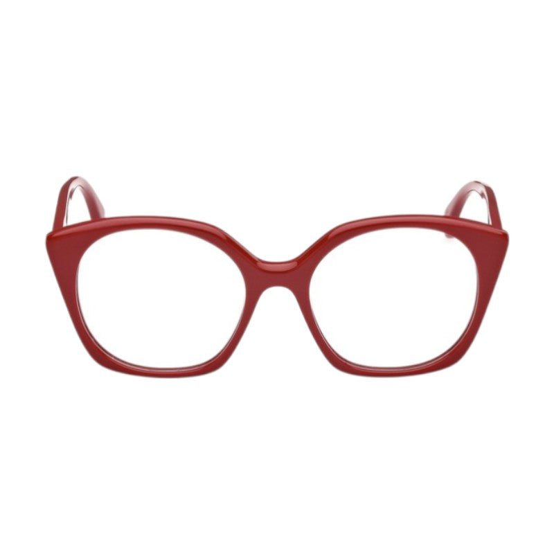 Max Mara Eyeglasses Square Full Rim, Red Frame and Clear Demo Lens Lens MM5082066