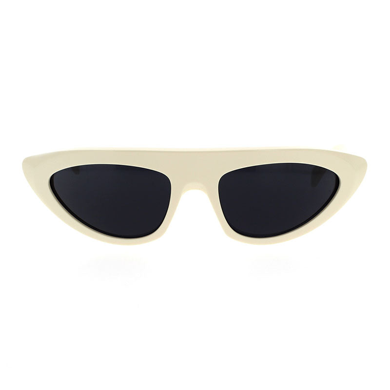 Celine Sunglasses Geometric Full Rim, Shiny Ivory Frame and Smoke Lens CL40261I25A