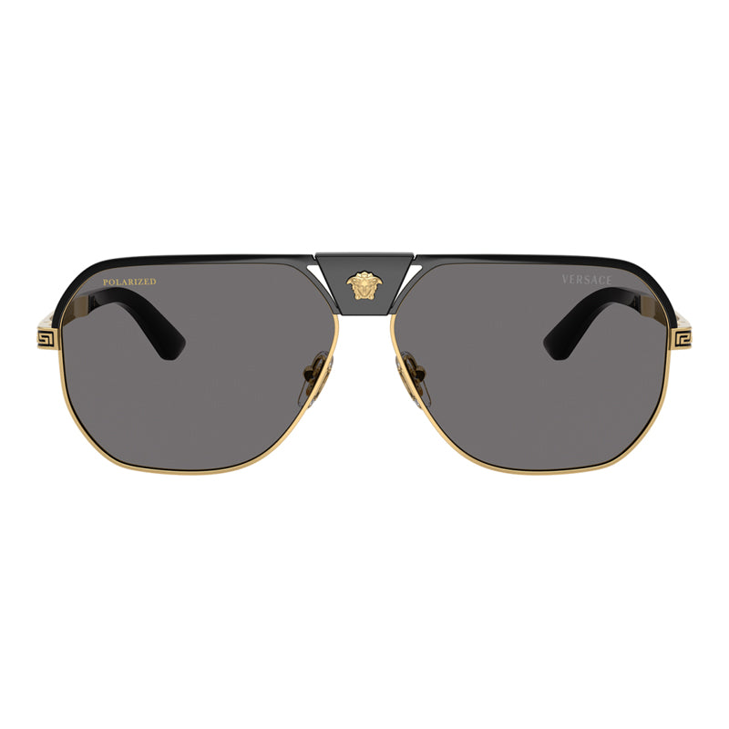 Versace Sunglasses Aviator Full Rim, Black Frame and Dark Grey Polarized Lens VE2294100281