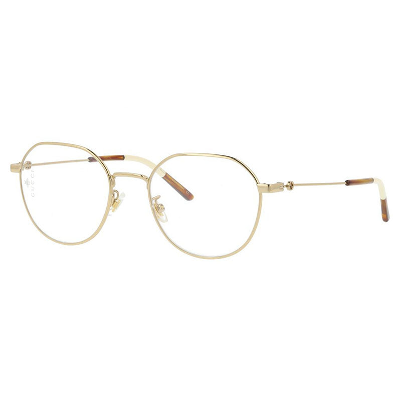 Gucci Eyeglasses Oval Full Rim, Shiny Gold Frame and Clear Demo Lenses Lens GG0684O001