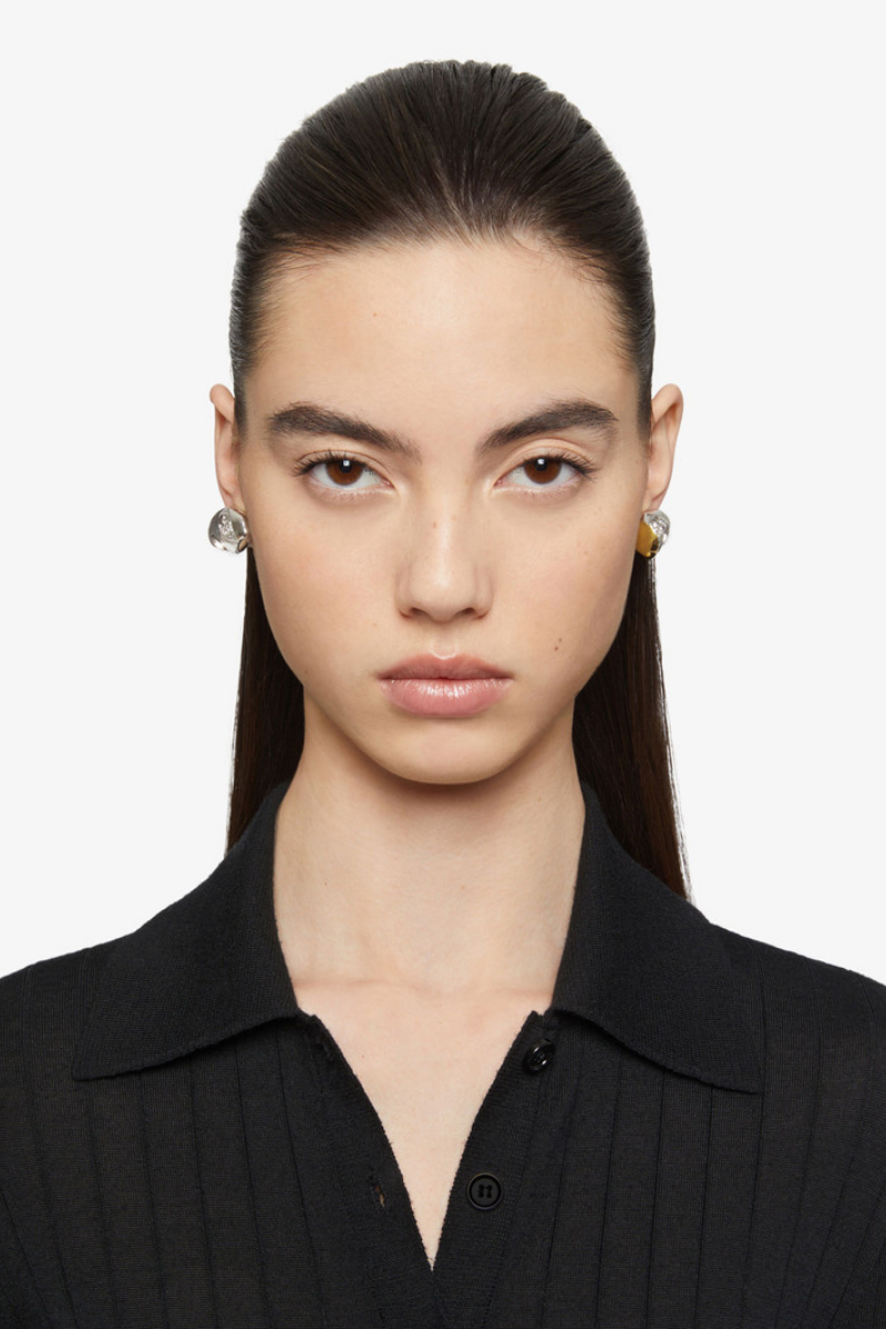 Givenchy Flower Golden Silvery Crystal Earrings_Golden/silvery