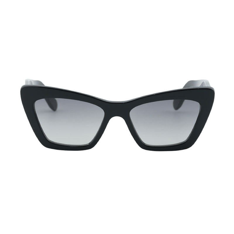 Ferragamo Salvatore Ferragamo Sunglasses Cat Eye Full Rim, Shiny Black Frame and Grey Gradient Lens SF1081S001