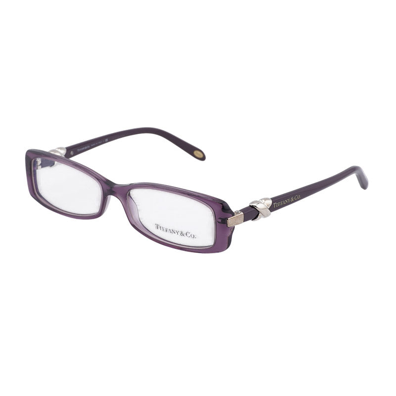 Tiffany & Co. Eyeglasses Rectangle Full Rim, Transparent Violet Frame and Clear Demo Lenses Lens TF20168061