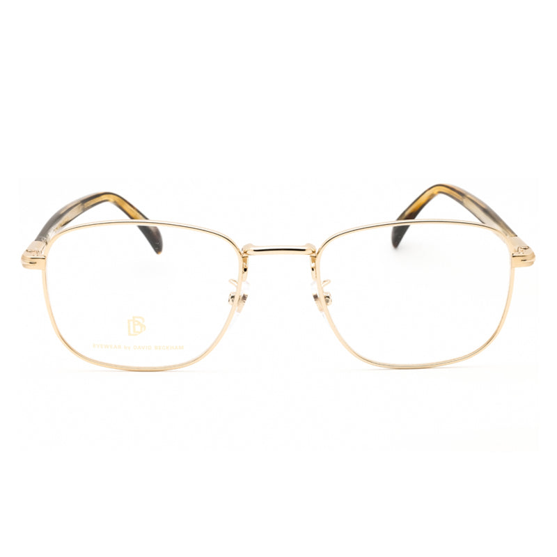 David Beckham Eyeglasses Rectangle Full Rim, Gold/Havana Frame and Clear Demo Lenses Lens DB1138006J00