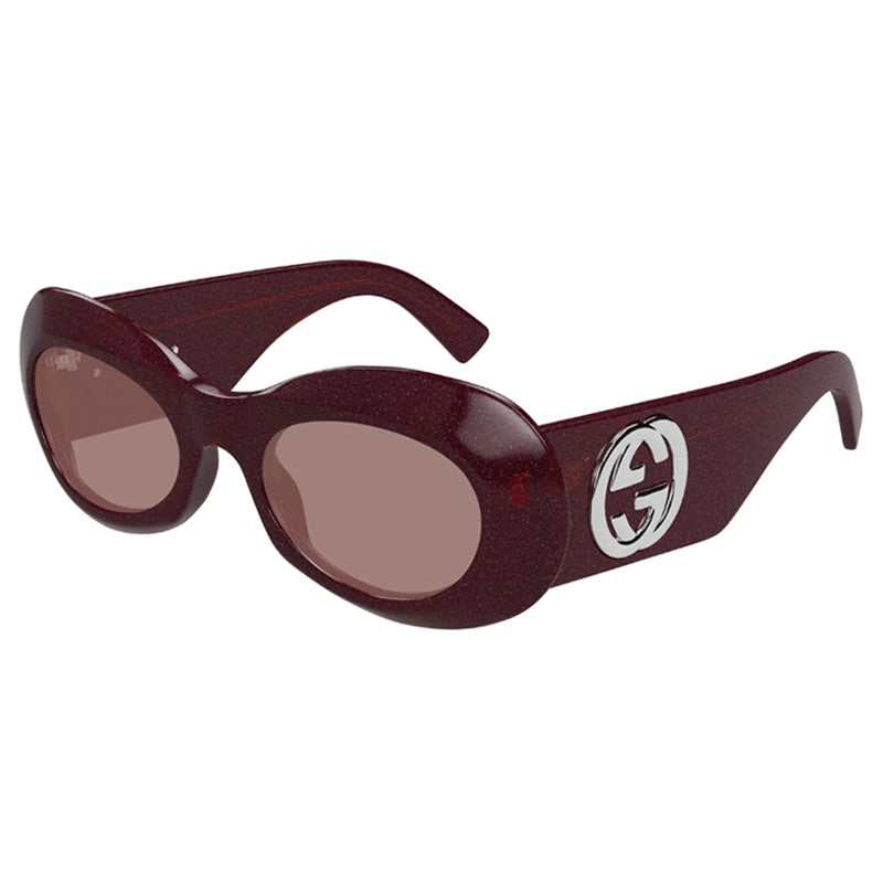 Gucci Sunglasses Oval Full Rim, Violet Cosmic Glitter Frame and Violet Lens GG1696S003