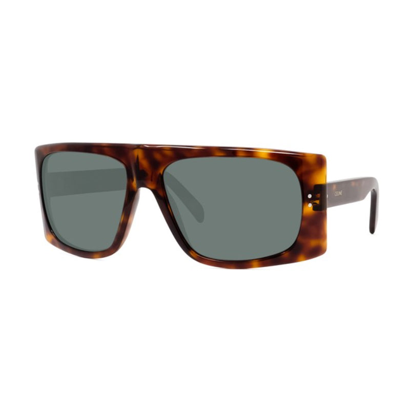 Celine Sunglasses Geometric Full Rim, Havana Frame and Green Lens CL40089I52N