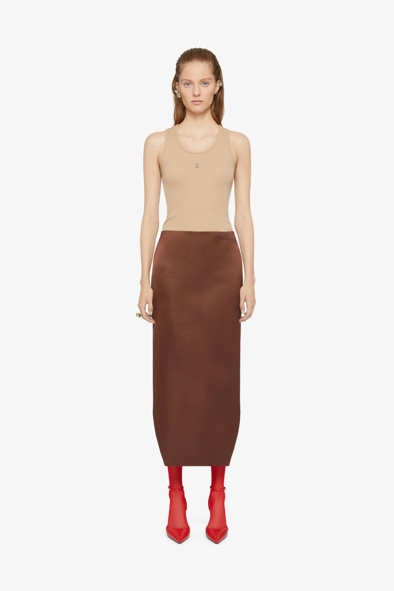 Givenchy Front Kick Skirt_Moka Brown