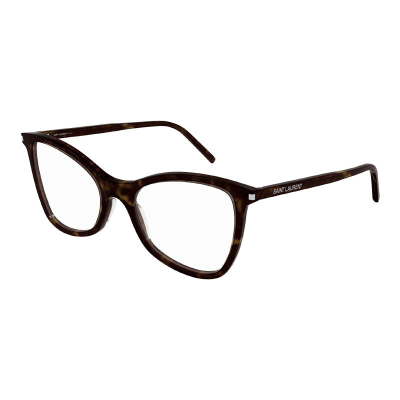 Saint Laurent Eyeglasses Cat Eye Full Rim, Dark Havana Frame and Clear Demo Lenses Lens SL478JERRY002