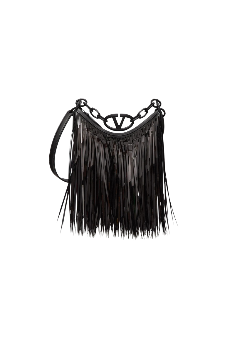 Valentino Garavani Vlogo Moon Mini Hobo Bag In Black