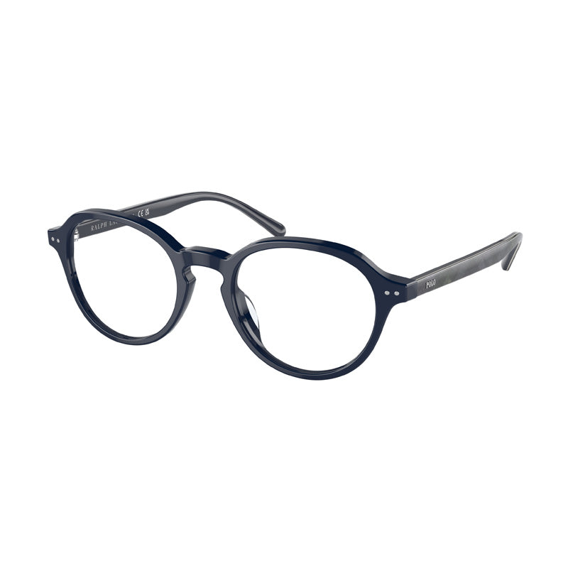 Polo Ralph Lauren Eyeglasses Oval Full Rim, Shiny Navy Blue Frame and Clear Demo Lenses Lens PH2251U5569