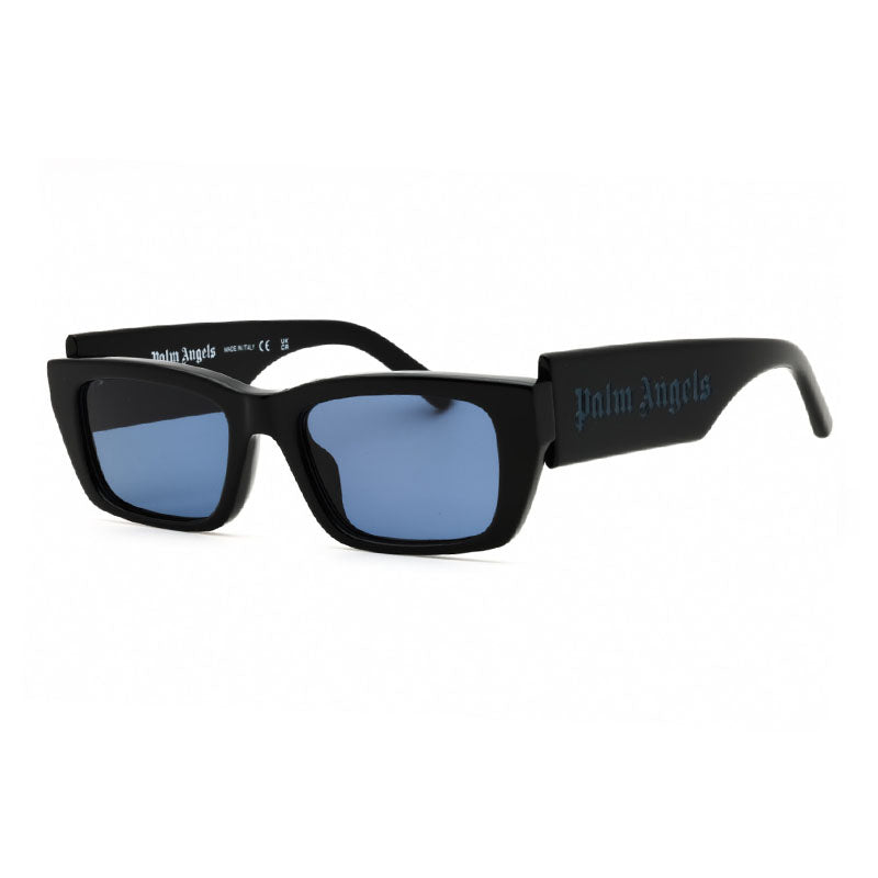 Palm Angels Sunglasses Rectangle Full Rim, Black Frame and Blue Lens PERI002PALM1045