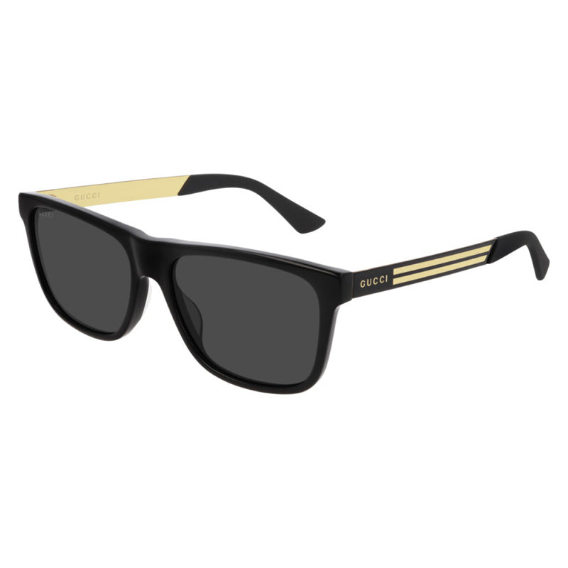 Gucci Sunglasses Square Full Rim, Black Frame and Grey Lens GG0687S001