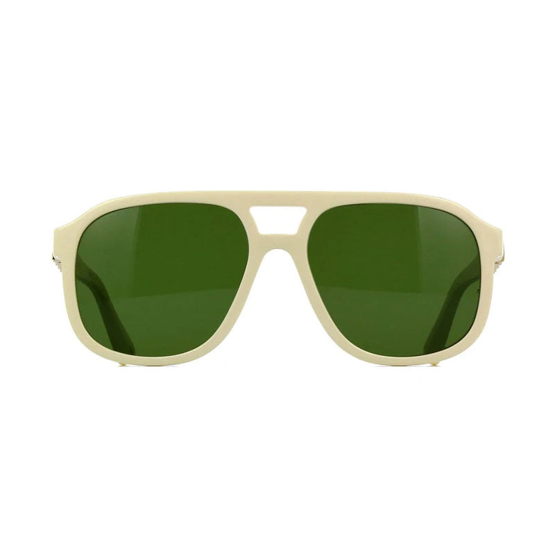 Gucci Sunglasses Aviator Full Rim, Ivory Frame and Green Lens GG1188S005