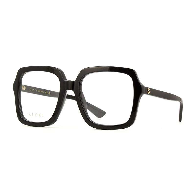 Gucci Eyeglasses Square Full Rim, Black Frame and Clear Demo Lenses Lens GG1318O001