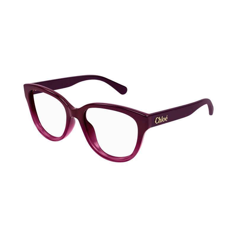 Chloe Eyeglasses Square Full Rim, Bordeaux Frame and Clear Demo  Lens Lens CH0243O007