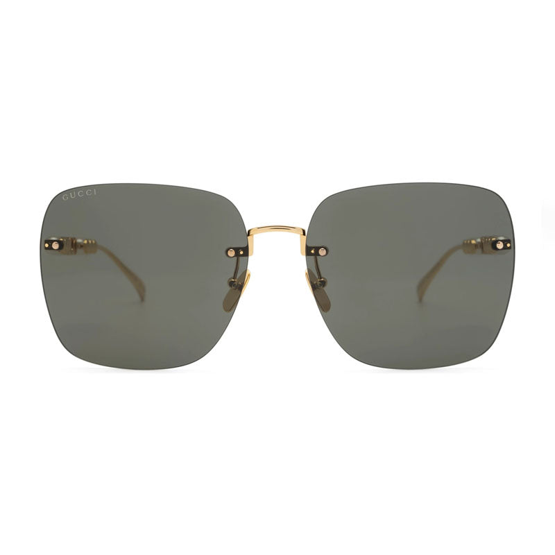 Gucci Sunglasses Square Rimless, Gold Frame and Grey Lens GG1923SA001