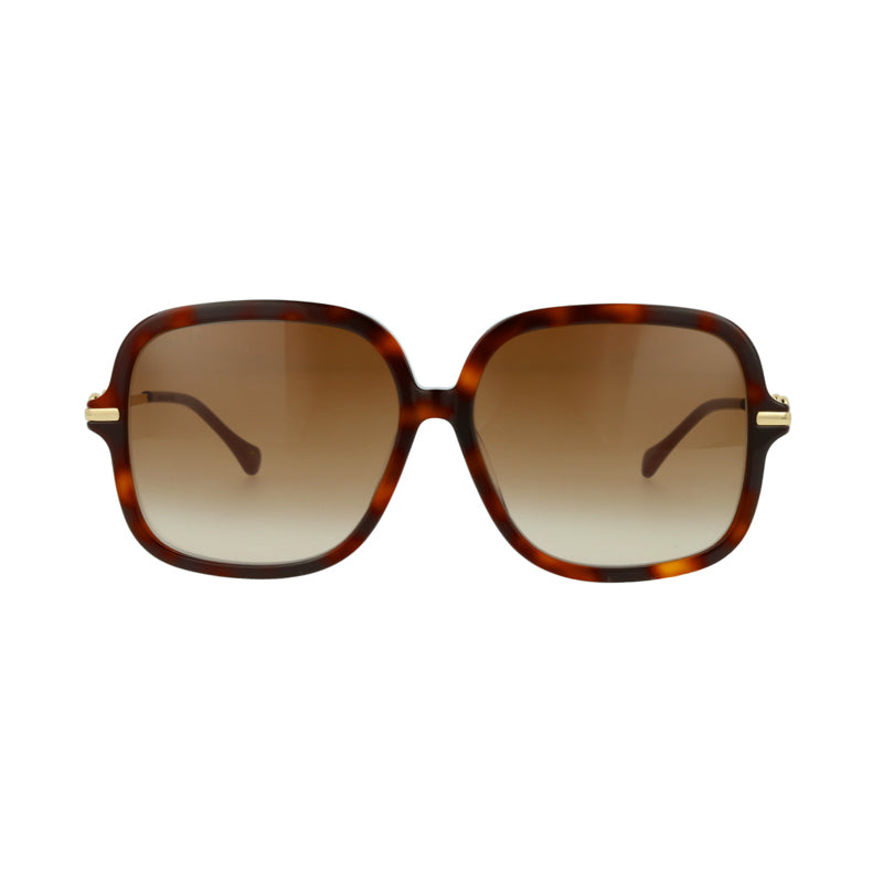 Gucci Sunglasses Square Full Rim, Dark Havana Frame and Brown Gradient Lens GG0884SA002