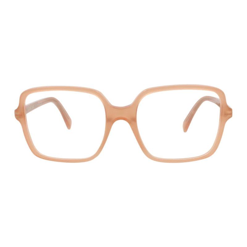 Celine Eyeglasses Square Full Rim, Shiny Pink Frame and Clear Demo Lenses Lens CL50076I074