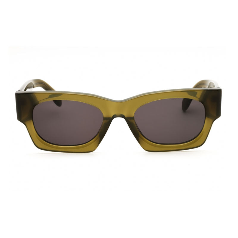 Palm Angels Sunglasses Rectangle Full Rim, Light Green Frame and Dark Grey Lens PERI089BODIE5907