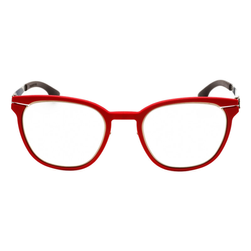 Ic! Berlin Eyeglasses Browline Full Rim, Bronze-Rosso Frame and Clear Demo Lenses Lens WESTSIDERH0035H231