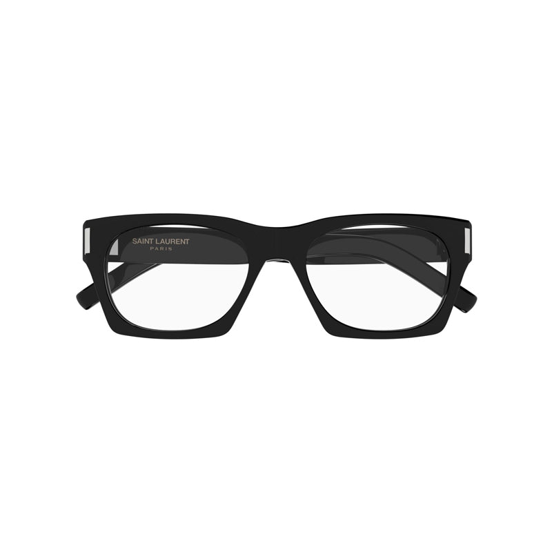 Saint Laurent Eyeglasses Square Full Rim, Black Frame and Clear Demo Lenses Lens SL402OPT001
