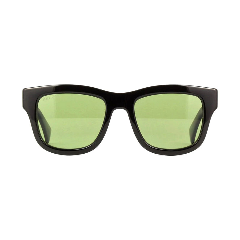 Gucci Sunglasses Square Full Rim, Black Frame and Green Lens GG1135S001