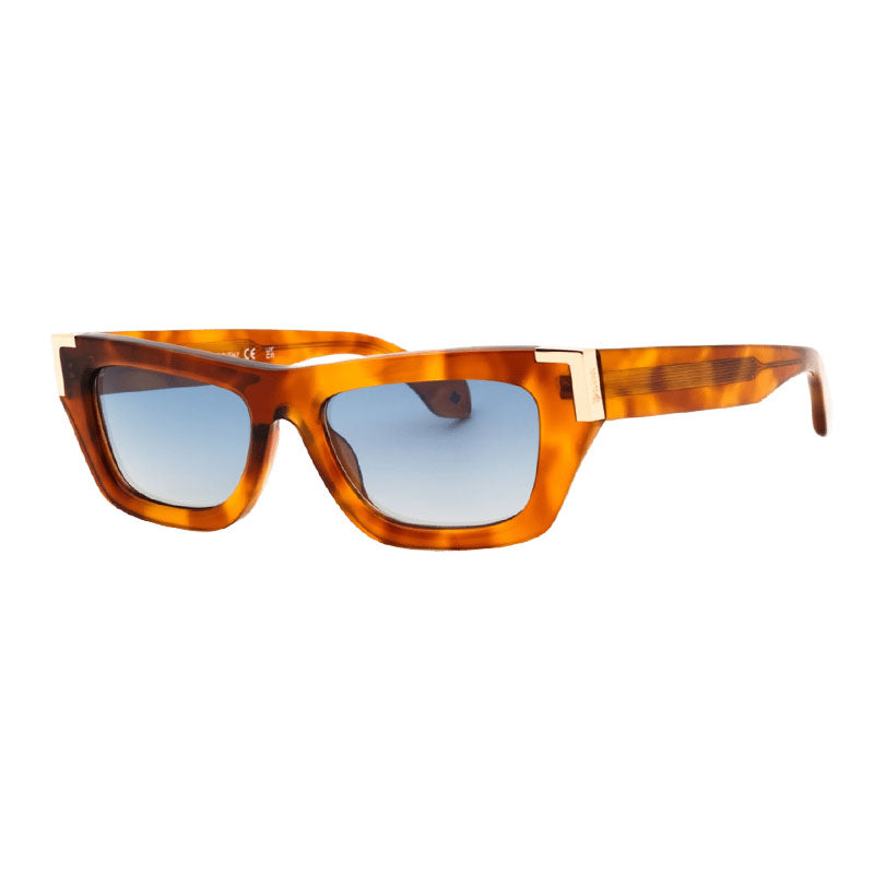 Palm Angels Sunglasses Cat Eye Full Rim, Warm Havana Frame and Blue Gradient Electric Lens PERI10KMALIBU6E49