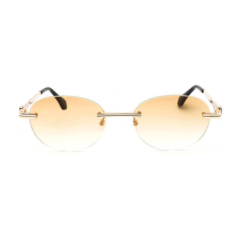 Palm Angels Sunglasses Oval Rimless, Gold Frame and Orange Gradient Lens PERI10HCRYSTAL7622
