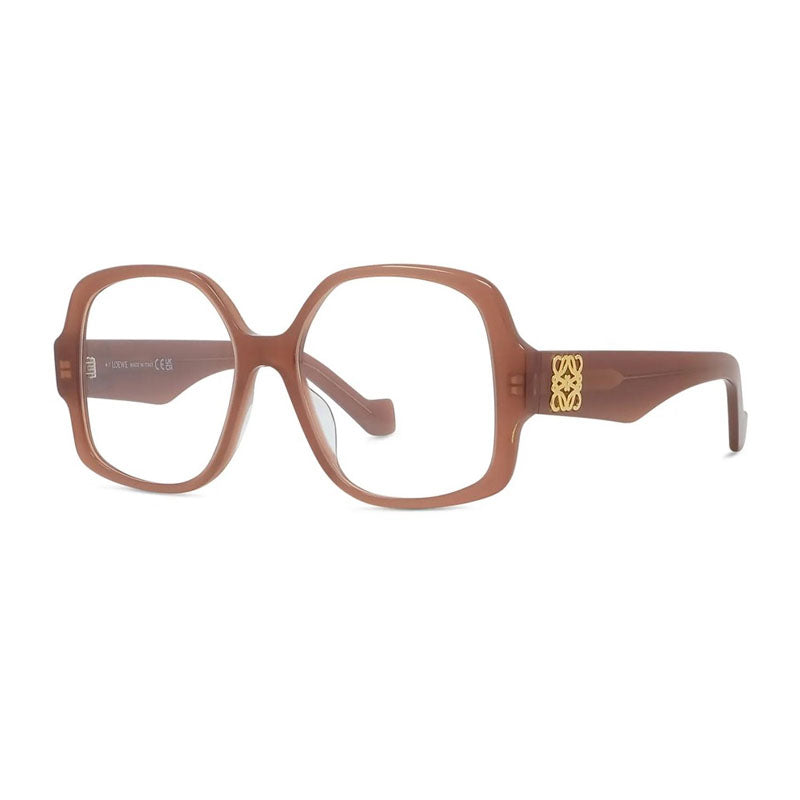 Loewe Eyeglasses Square Full Rim, Shiny Red Frame and Clear Demo Lens Lens LW50051I066