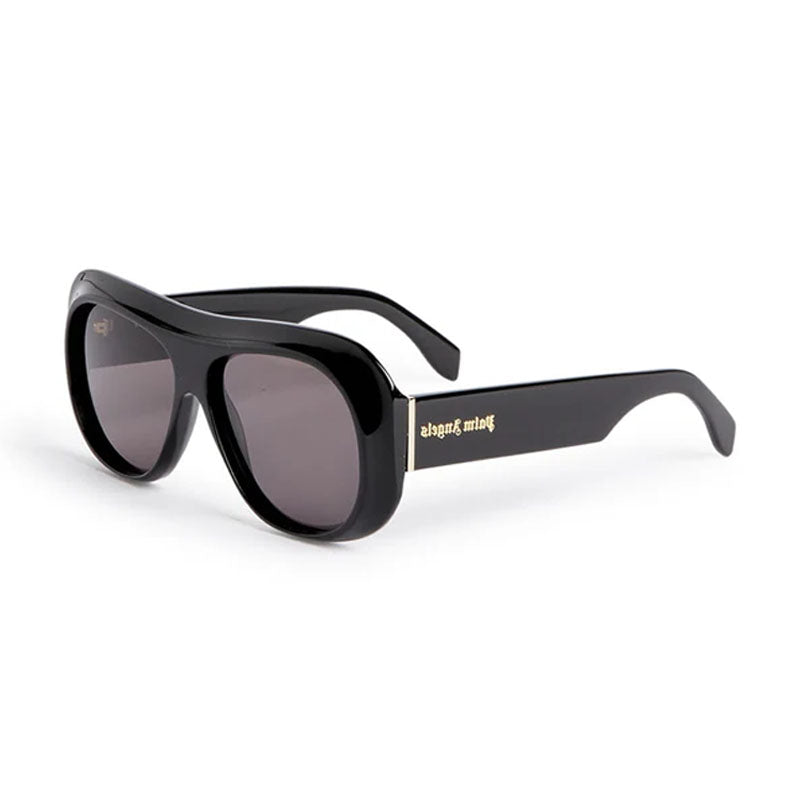Palm Angels Sunglasses Aviator Full Rim, Black Frame and Dark Grey Lens PERI103ELFIN1007