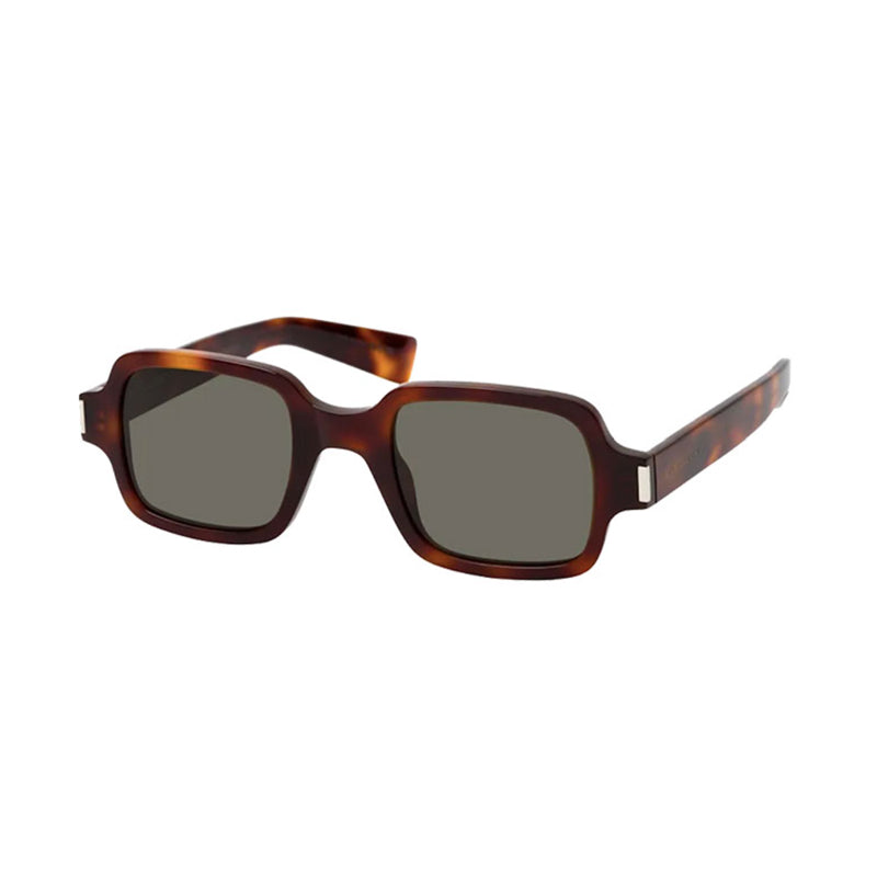 Saint Laurent Sunglasses Square Full Rim, Havana Frame and Grey Lens SL720003