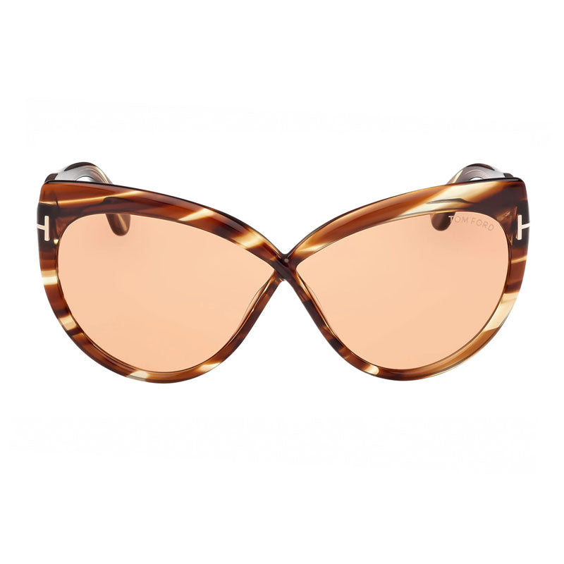 Tom Ford Sunglasses Butterfly Full Rim, Blonde Havana Frame and Brown Lens FT119653E