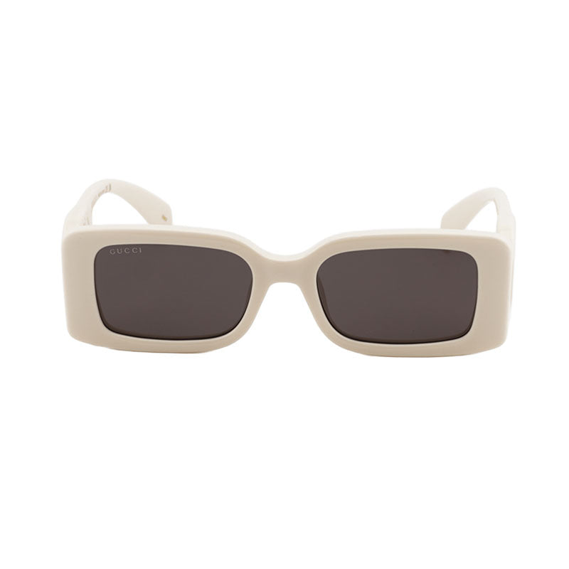 Gucci Sunglasses Square Full Rim, Ivory Frame and Grey Lens GG1325S002