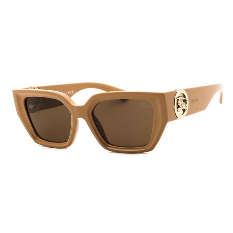Burberry Sunglasses Cat Eye Full Rim, Beige Frame and Dark Brown Lens BE4472U399073