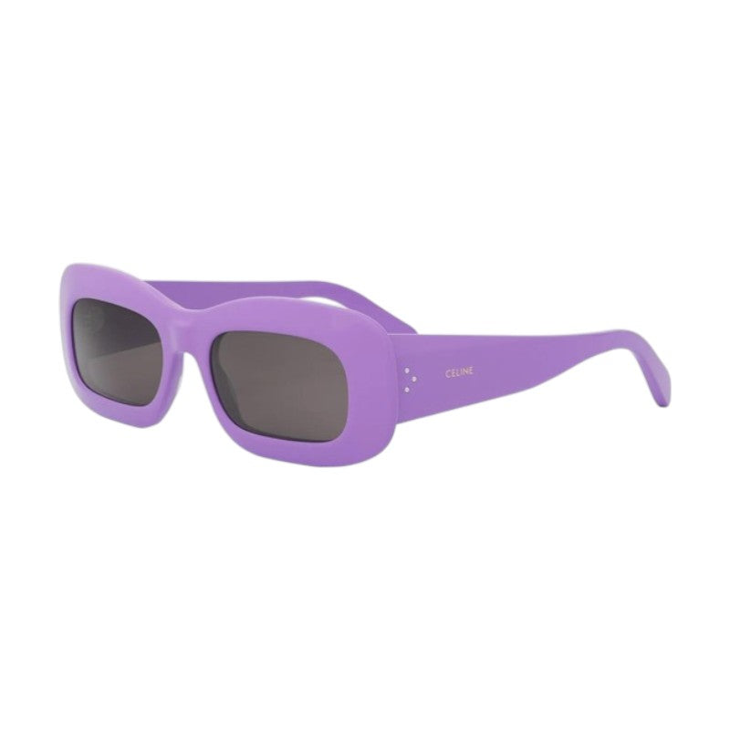 Celine Sunglasses Rectangle Full Rim, Shiny Purple Frame and Grey Lens CL40294I78A